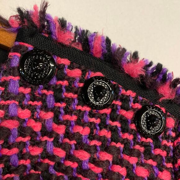 Escada Sport Persian Tweed Sleeved Dress Old Money Purple Pink Raspberry Shift - Picture 4 of 10